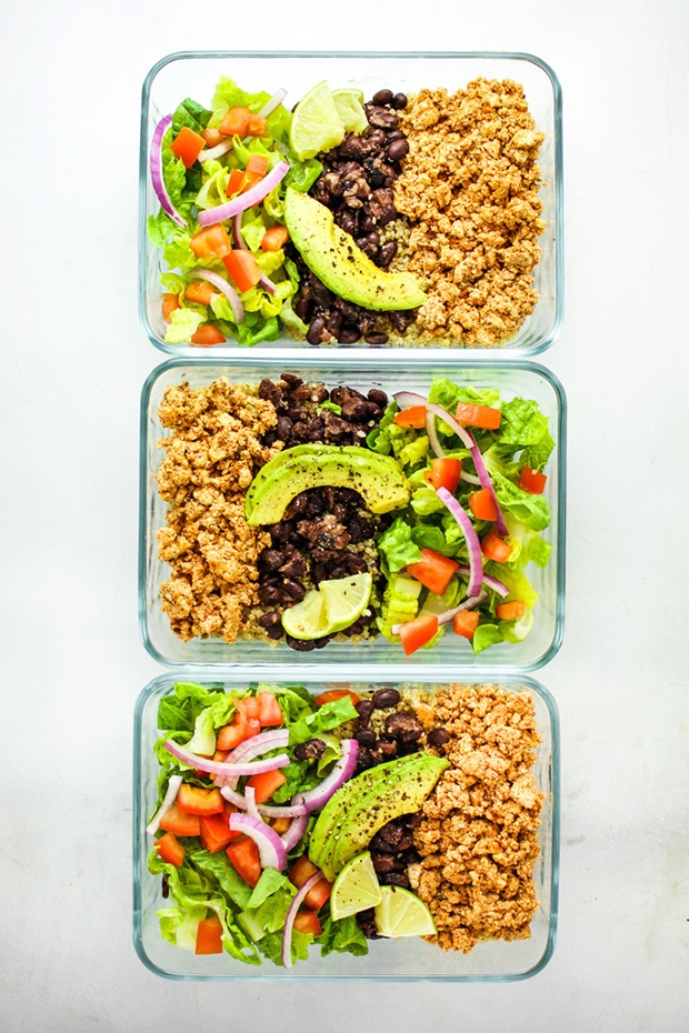 Healthy Packed Lunches: Tofu Burrito Bowl